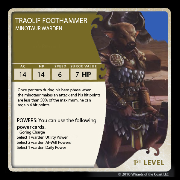 minotaur warden character
